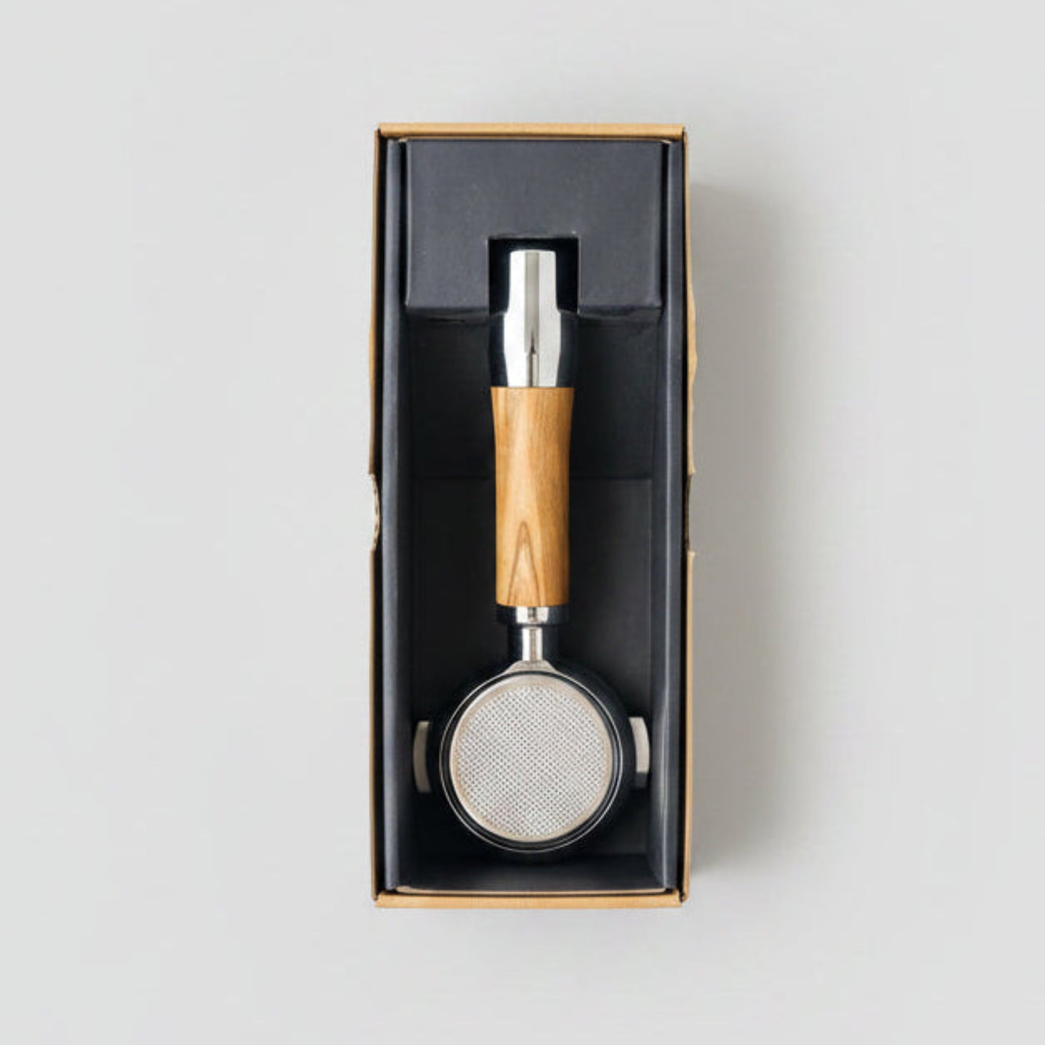 ECM Portafilter, Bottomless olive wood