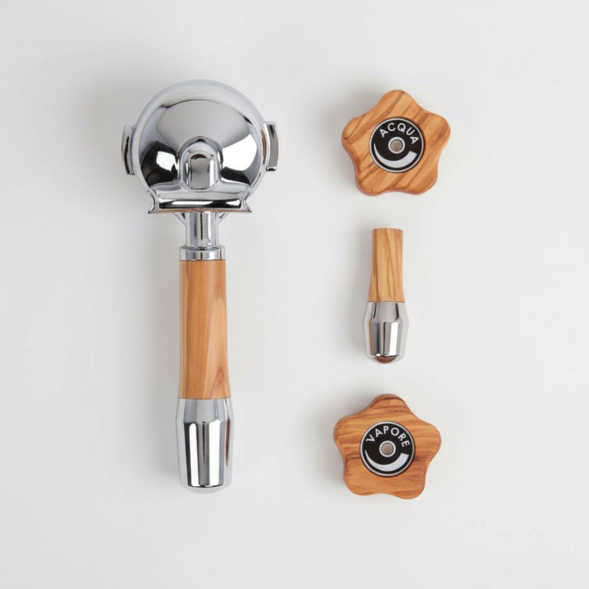 ECM Handle Set Rotary Valve, olive wood