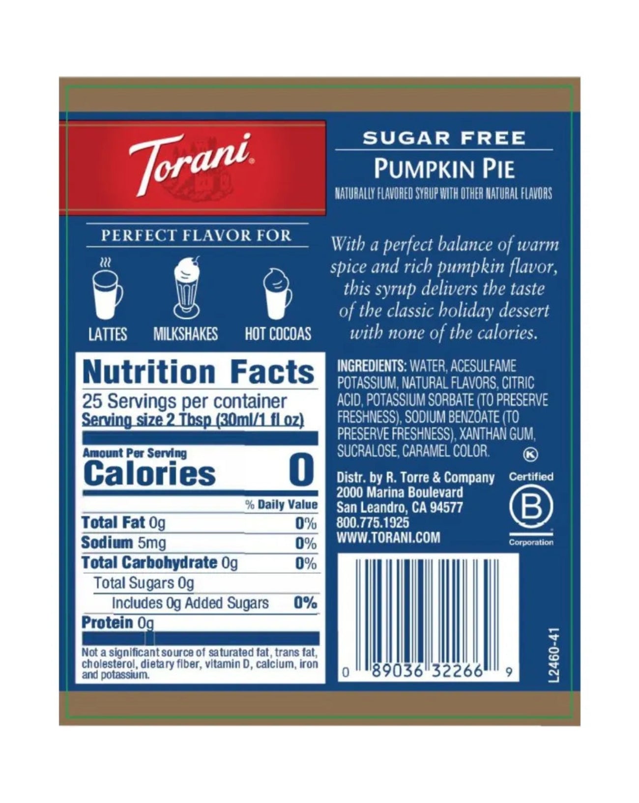 Torani sukkerfri Pumpkin Pie